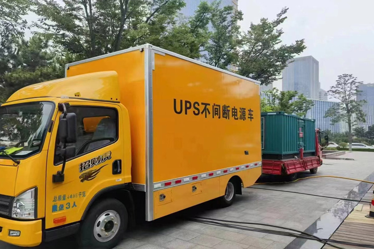 固安发电机租赁施工现场
